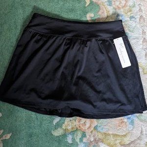 NEW NANETTE LEPORE PLAY Women Size Large Active Skirt Skort Black Pocket NWT